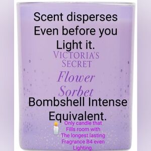 Nib luxury VS flower sorbet 50hr soy glass candle main note peony of bombshell